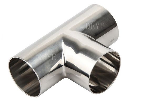 Polished SS316 Stainless Steel Pipe Fittings Sch5s Sch10s Equal Tee For Sanitary