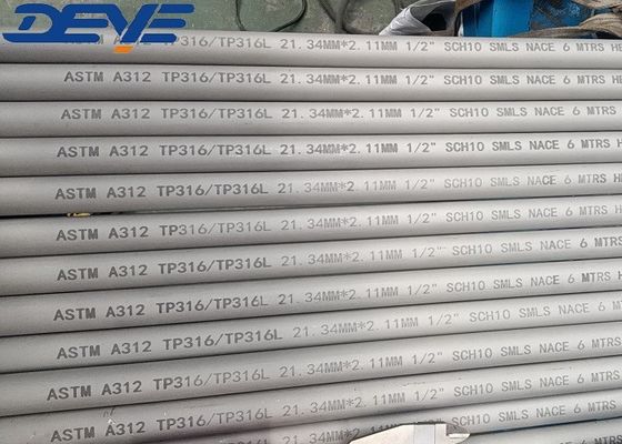 ASTM A312 SS304L SS316L SMLS Stainless Seamless Pipe With ANSI B36.10