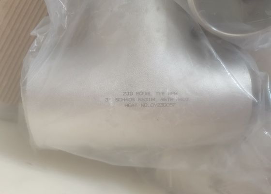 Polished SS316 Stainless Steel Pipe Fittings Sch5s Sch10s Equal Tee For Sanitary