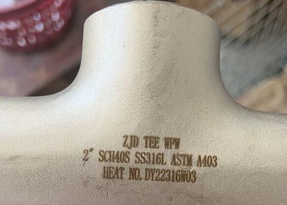 Polished SS316 Stainless Steel Pipe Fittings Sch5s Sch10s Equal Tee For Sanitary