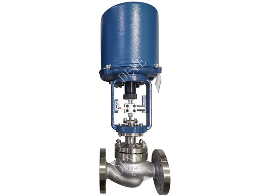 Stainless Steel Globe Regulation Control Valve With Single Spring Action Pneumatic Actuator